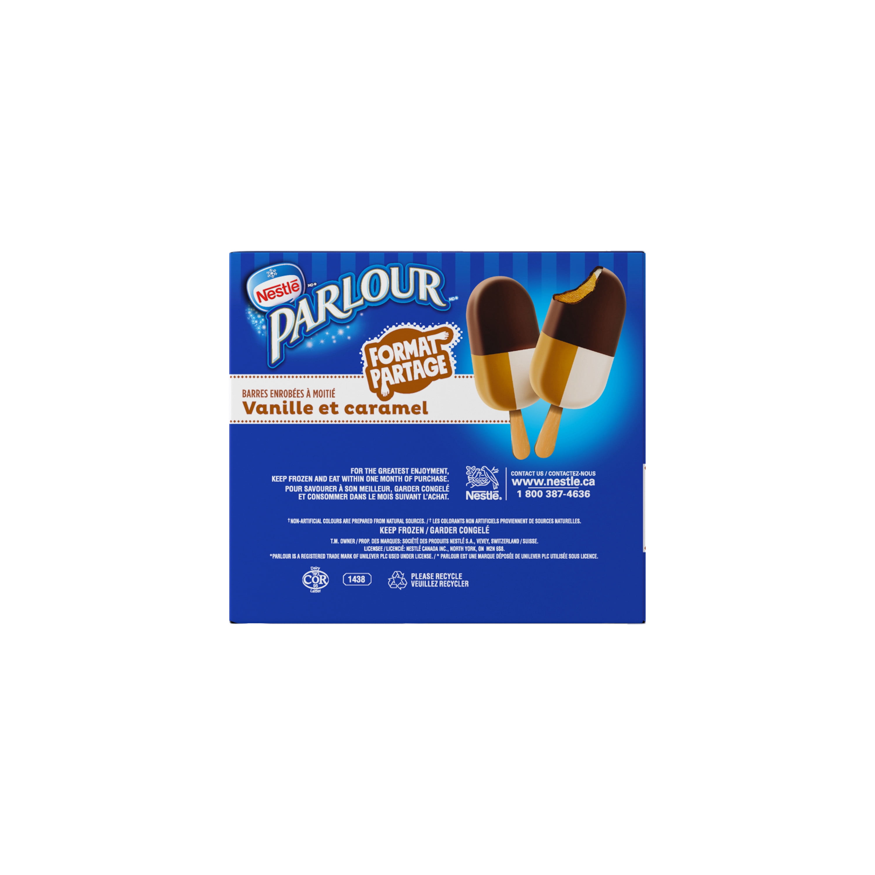 PARLOUR Vanilla Caramel Flavoured Frozen Dessert Bars, Chocolatey Coating, 16 x 80 ml