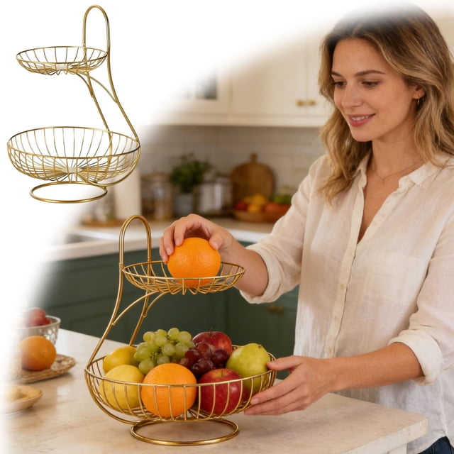 Sturdy Fruit Rack Countertop Organizer Kitchen Food Pantry Display Storage