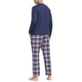 thumbnail image 4 of MoFiz Pjs Men's Pajama Sets Long Sleeve Top Checkered Pants Cozy Loungewear 2 Pieces, 4 of 6