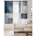 thumbnail image 2 of Navy Blue Grey Ombre Blackout Curtains 54 Inches Long for Bedroom, Modern Oil Painting Abstract Thermal Insulated Room Darkening Black Out Window Curtain Panels Grommet Drapes for Living Room, 2 of 8