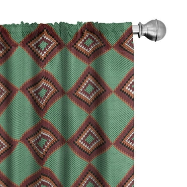 Ambesonne Ethnic Curtains, Ornamental Chevron, Pair of 28"x63", Multicolor