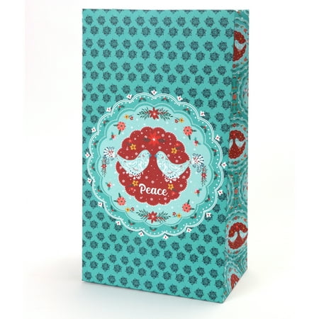 The Pioneer Woman Christmas Paper Treat Gift Sacks, Teal Birds, 6 Count