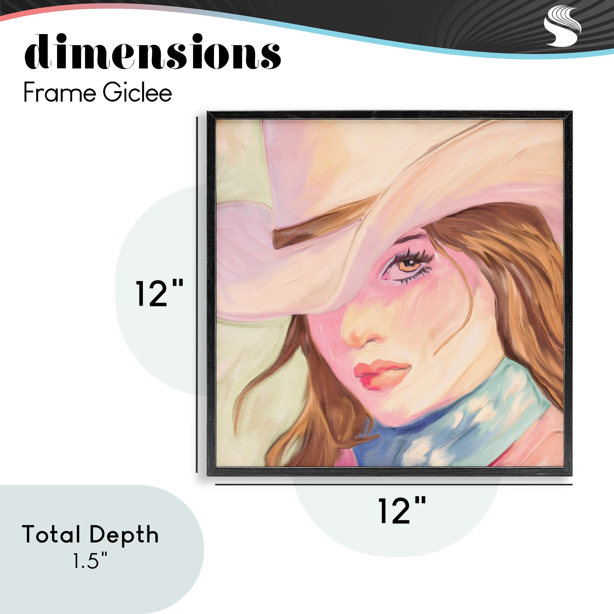 Pastel Cowgirl Brunette Black Framed Giclee Art, design by Kim Allen