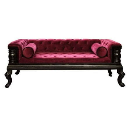 - Apex Casket Company Gothic-Inspired Tufted Red Velvet Sofa