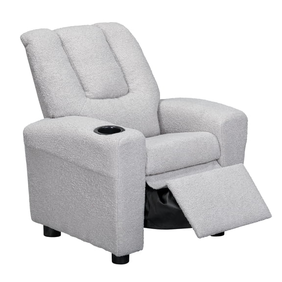 Olive & Opie Chase Kids Recliner in Wooly Gray