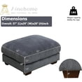 thumbnail image 5 of Dark Grey Corduroy Ottoman Footrest, Soft Upholstered Square Foot Stool with Wood Legs, Multi-Purpose Footrest for Living Room Bedroom, 5 of 5