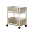 thumbnail image 2 of DPTALR Rolling Storage Trolley Laundry Room Organization 2 Tier Mobile Shelving Unit Bathroom Organizer Storage Rolling Utility Trolley For Kitchen Bathroom, 2 of 6