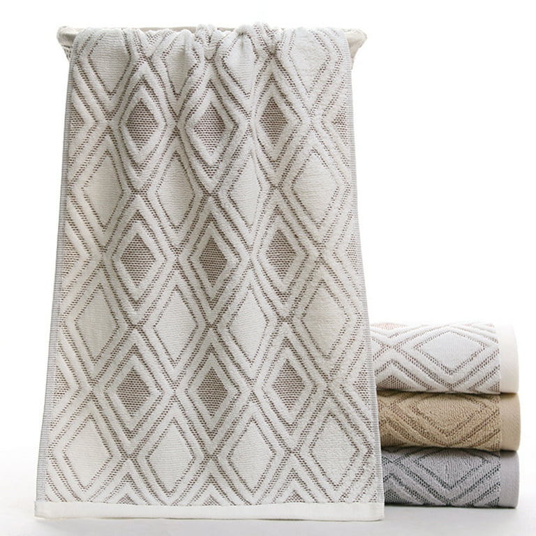 Pidada 100% Cotton Diamond Pattern Hand Towels for Bathroom Set of 4 (Beige  Brown)