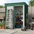 thumbnail image 5 of 5'x3' Outdoor Storage Shed, Galvanized Metal Shed with Lockable Door & Air Vent, Weather-Resistant Shed for Backyard/Patio/Garden/Lawn, Green, 5 of 7