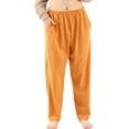 thumbnail image 2 of Defitshape Women's 100 Cotton Sleep Pants Soft Pajamas Cozy Spring Comfy Loose Relaxed Elastic Waist Sleepwear Bottoms with Pockets Orange XX-Large, 2 of 4