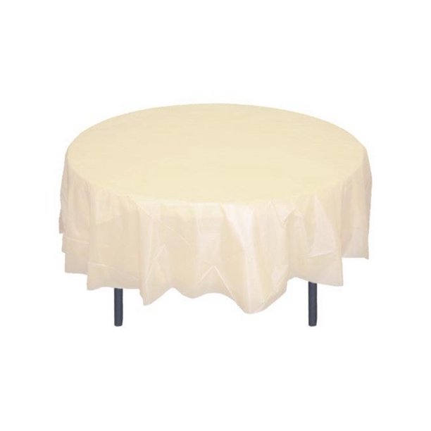 *12 count* Ivory 84" Round Plastic Tablecloths