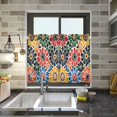 thumbnail image 4 of Yayeee Kitchen Curtains Tier Pair Light Filtering 27"x24" Rod Pocket Short Cafe Window Panel, Dark Floral, 4 of 7