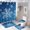 Snowflakes 4, variant on Shower Curtain and Bath Mat Set, Glittering Stars Pattern Printed on Cute Shower Curtain Sets with Rugs, Great for Master Bath Beach House Modern Home, 72 x 72 inches