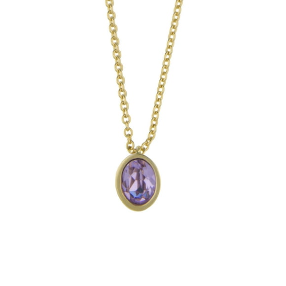 Collar para Mujer con Cristal Fino Swarovski en forma de Oval Mini– Bañado en Oro 14k- Collar Elegante y Brillante-Collares de Mujer de Moda- Joyería para Mujer de Moda- Regalo especial Ortiz Espinosa Temporada