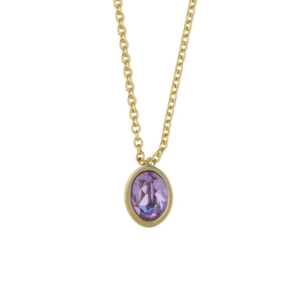 Collar para Mujer con Cristal Fino Swarovski en forma de Oval Mini– Bañado en Oro 14k- Collar Elegante y Brillante-Collares de Mujer de Moda- Joyería para Mujer de Moda- Regalo especial Ortiz Espinosa Temporada