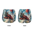 thumbnail image 3 of Hirioo Beautiful Red Train Hot Air Balloon for Women's Double Layer Athletic Shorts High-Performance Gym Shorts with Inner Pocket, Elastic Waistband-Small, 3 of 7