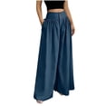 thumbnail image 2 of Mifsaly High Waisted Wide Leg Palazzo Pants Women Button Down Front Smocked Flowy Pant with Pockets Loose Fit Casual Summer Beach Vacation Clothes, 2 of 6