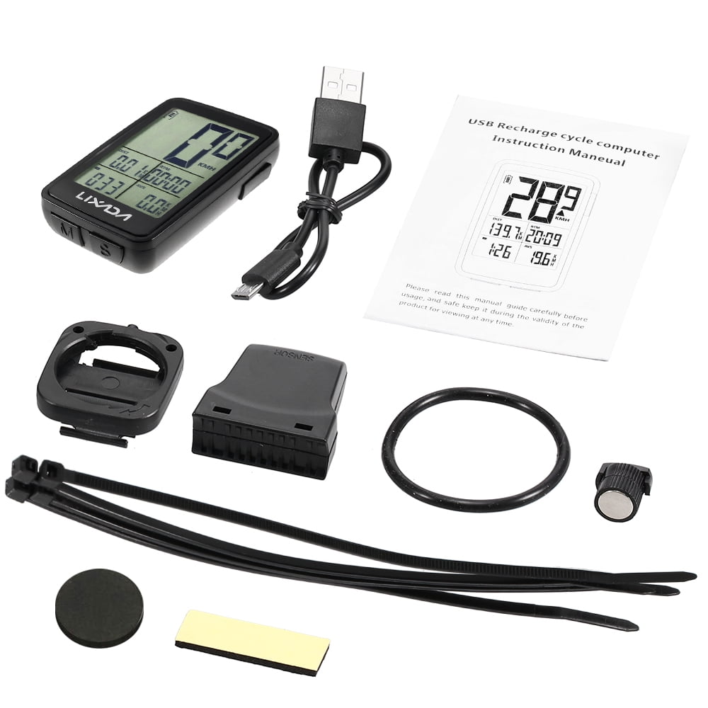 Lixada USB Rechargeable Wireless Bike Cycling Computer Speedometer Odometer M8R4 