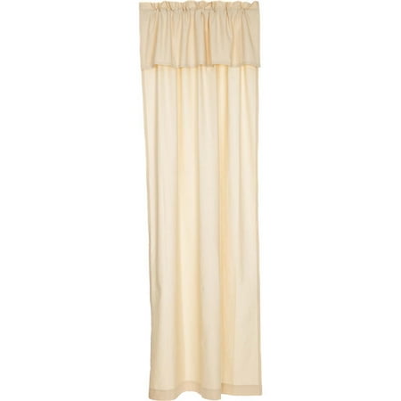 50 X 108 Drapes Dark Creme Tan Farmhouse Curtains Sonnet Rod Pocket Cotton Tie Back(s) Solid Color 108x50 Panel ()