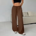 thumbnail image 6 of Workout Casual Pants for Women Solid Color Long Pants No Pockets Elastic Waistband Wide Leg Flirty Loose Fitting Casual Pants Pants Xl, 6 of 6