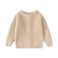 thumbnail image 2 of NAISIBABY Toddler Boys Sweater, Crew Neck Pullover Knitted Long Sleeve Warm Fall Winter Clothes Khaki 4T, 2 of 9