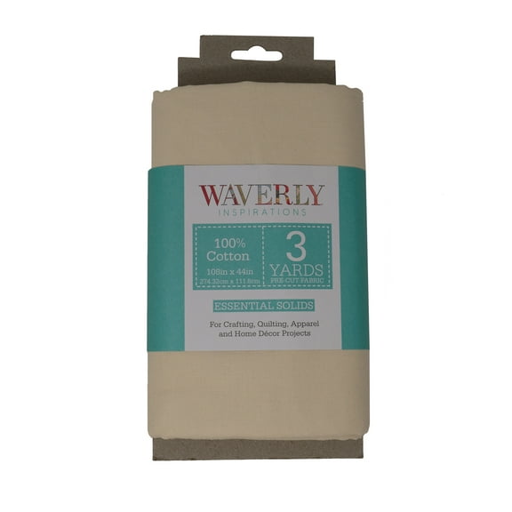 Waverly Inspirations 3 Yard Cut 100% Cotton Solids Fabric, Ecru, 44" Wide for Quilting & Sewing