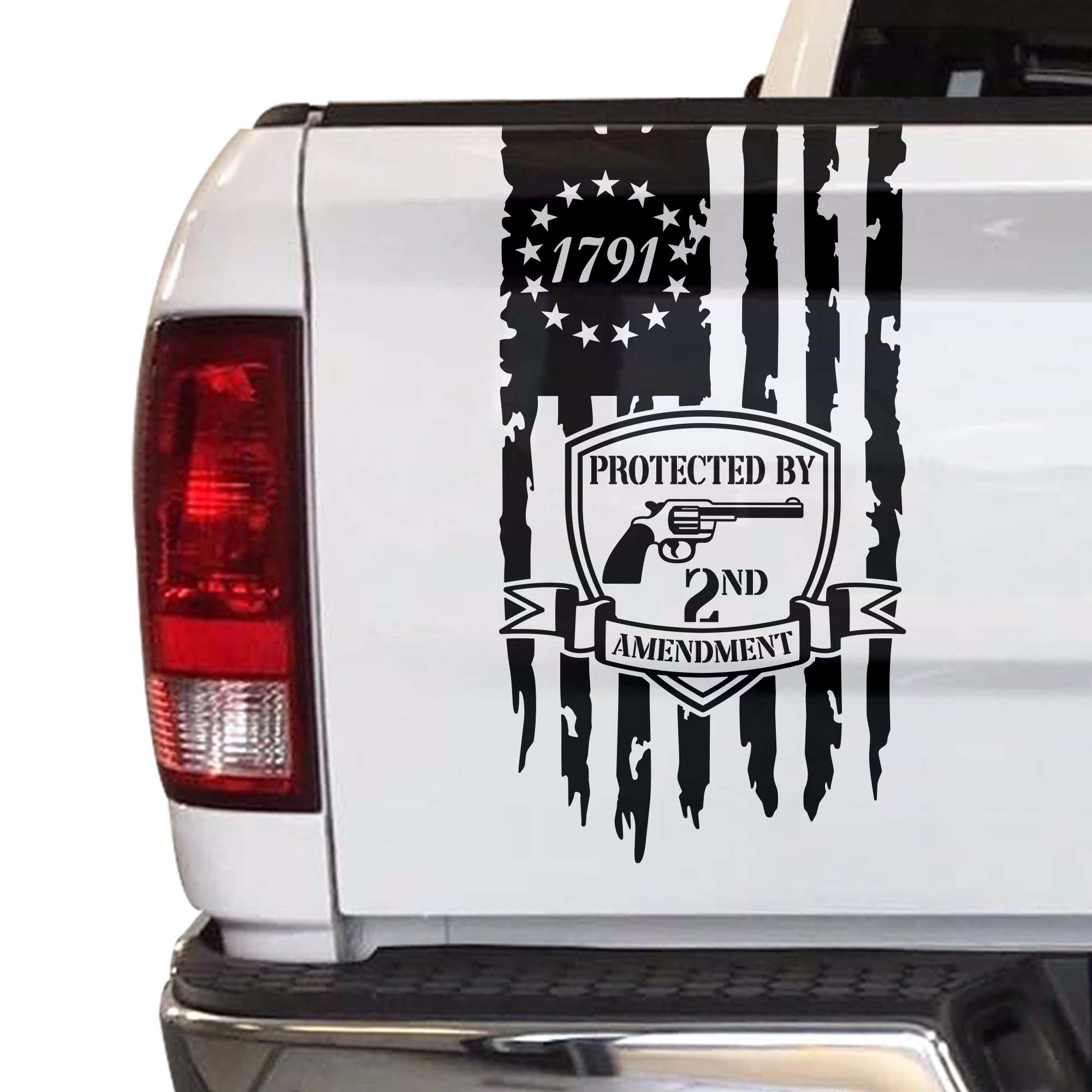 2nd Amendment Vinyl Decal American USA Flag 1791 2A The Second Home
