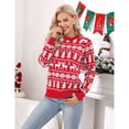 thumbnail image 2 of Yesfashion Family Christmas Sweater Reindeer Snowflake Pattern Crew Neck Holiday Pullover Knitwear, 2 of 5
