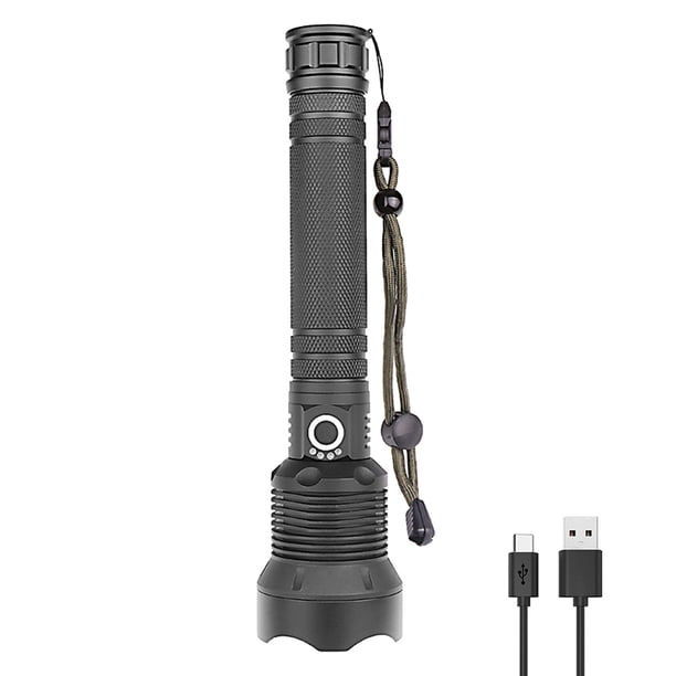 XHP70 Linterna LED 3 Modos 2000LM Antorcha Luz USB Recargable IPX4 Impermeable