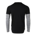 thumbnail image 5 of ZIMEGO Men's Casual Color Block Long Sleeve Curved Hemline Athletic Activewear Hiphop Hipster Shirts, 5 of 6