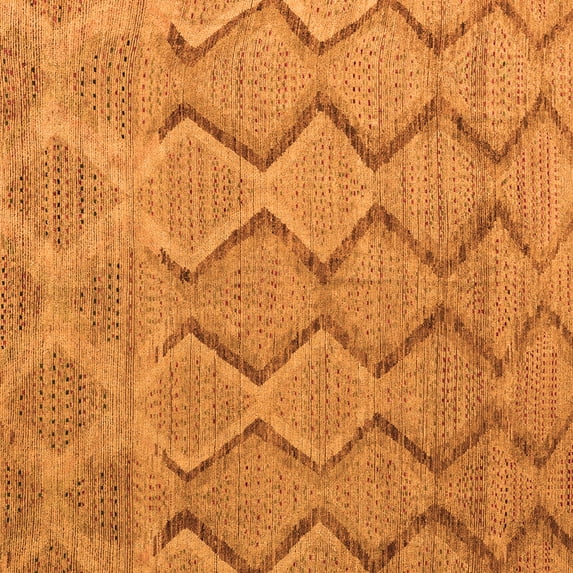 Ahgly Company Indoor Square Southwestern Orange Country Area Rugs, 4' Square