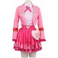 thumbnail image 4 of Satmonnus Women's Pink Princess Costume Set, Adult Halloween Cosplay Outfit with Heart Print Jacket, Layered Skirt & Fuzzy Bag, Fancy Dress Up for Themed Parties, 4 of 7