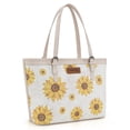 thumbnail image 4 of Montana West Women's Wrangler Tote Bag - Sunflower Floral Purse, Western Style Shoulder Bag, Ideal Memory-Keeper, Beige, 4 of 7