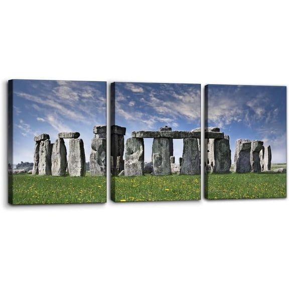 Canvas Prints Wall Art - Beautiful Scenery Landscape Mysterious Stonehenge in UK Modern Wall Decor Home Decoration Gallery Wrapped Giclee Posters and Prints Stretch Framed Ready to Hang - 12"x16"x3
