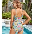 thumbnail image 5 of AICARE Women's One Piece Swimsuit Ruched Tummy Control Square Neck Bathing Suits, 5 of 7