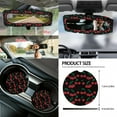 thumbnail image 5 of Renewold Cherry Black 14 PCS Car Seat Covers Set for Women, Car Seat Protector Steering Wheel Cover Seat Belt Covers Trash Bin Rear View Mirror Cover Armrest Cover Cushion Coasters Gear Shift Cover, 5 of 7