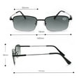 thumbnail image 3 of 3 Pairs of Men Silver Memory Titanium Alloy Bifocal Reading Glasses 2.00 Tinted Gray Sunglasses Half Rimless Flexible Readers +2.00 Strength, 3 of 6