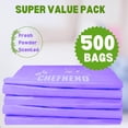 thumbnail image 5 of Disposable Baby Diaper Bags (500 Bags) Fresh Powder Scented Easy Tie Handles epi Eco-Friendly Diaper Disposable Sacks Dog Poop Bags Cat Litter Waste Bags (Fresh Powder, 500 ct.), 5 of 7