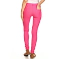 thumbnail image 3 of Women's Stretchy Slim Jeggings with 5 Pockets Cotton Blend, Fuchsia Large, 3 of 3