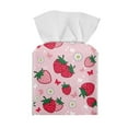 thumbnail image 2 of Psesaysky Fashion Tissue Box Holder - Square PU Leather Tissues Cube Box Cover Waterproof -Cartoon Srawberry Decorative Car Facial Tissue Holder on Table and Barthroom, 2 of 6