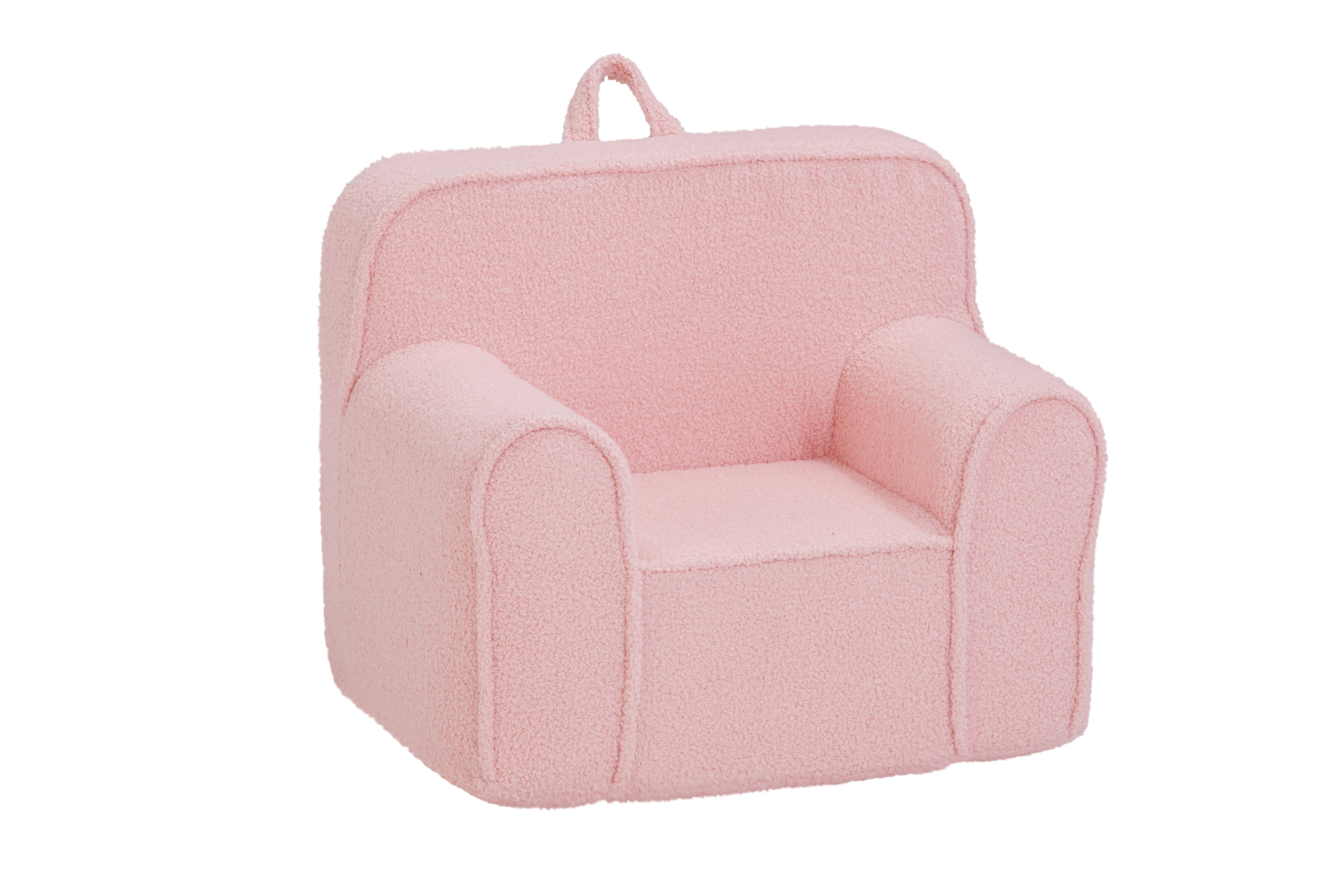 Olive & Opie Kuddlez Kids/Toddlers Foam Chair with Washable Cover, Soft Pink