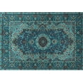 thumbnail image 1 of Ahgly Company Indoor Rectangle Medallion Light Blue Traditional Area Rugs, 2' x 3', 1 of 4
