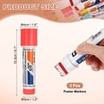 thumbnail image 2 of Uxcell Poster Markers, 2Pcs Large Capacity Permanent Huge Banners Posters Markers Bold Thick Chisel Tip Pen for Painting Drawing on Plastic Glass Wood Fabric Canvas, Pink(1.2" Tip Width), 2 of 7