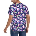 thumbnail image 2 of Zufioo Skull mushroom rainbow space Print Men's Baseball Short Sleeve, Moisture Wicking Button-Down Hip Hop Tee-3X-Large, 2 of 7
