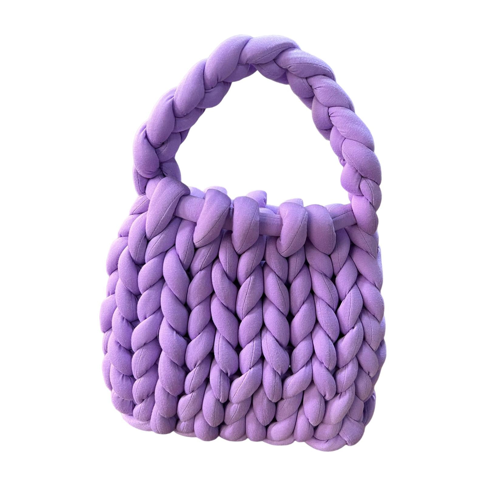 Segolike Women Crochet Bag Pouch Handbag Woven Chunky Lady Trendy Clutch Wallet Lightweight Shoulder Bag Underarm Bag for Travel Wedding Work