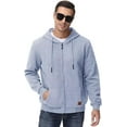 thumbnail image 5 of QPNGRP Men's Full-Zip Hoodie Lightweight Hoodie Sweatshirt Jacket Solid Hooded with Kanga Pocket Lightgray S, 5 of 6