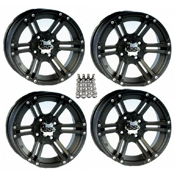 ITP SS212 ATV Wheels/Rims Black 14" Honda Rincon Yamaha Rhino Kawasaki Brute Force Suzuki KingQuad