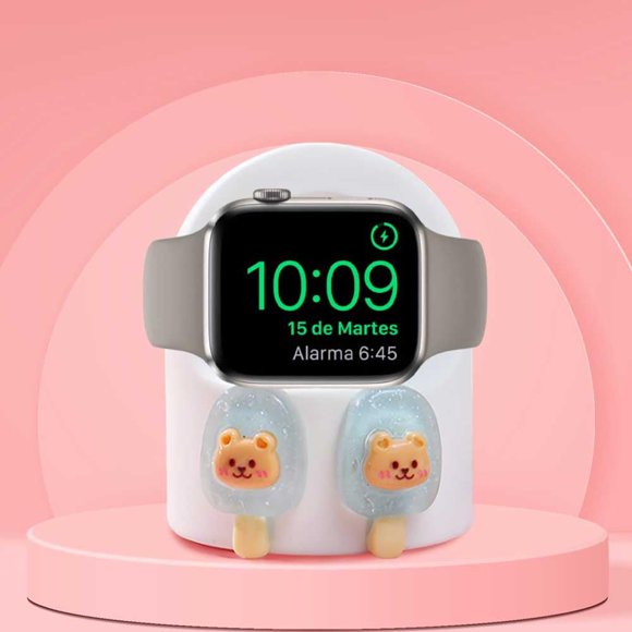 Zougon Soporte De Cargador De Oso Lindo Para Apple Watch Series Soporte De Escritorio De Silicona Para Iwatch Soporte De Estación De Carga Cute Iwatch Admite Modo De Mesita De Noche