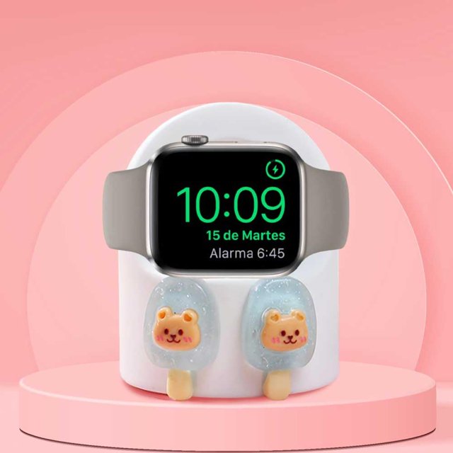 Zougon Soporte De Cargador De Oso Lindo Para Apple Watch Series Soporte De Escritorio De Silicona Para Iwatch Soporte De Estación De Carga Cute Iwatch Admite Modo De Mesita De Noche