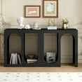 thumbnail image 2 of EUROCO 62.8" Longer Modular Console Table,Wood Entryway Table with Rectangular Exterior and Curved Interior Design for Customizable Arrangements,Black, 2 of 7